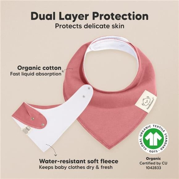 8-Pack Organic Baby Bandana Drool Bibs for Girls - Baby Bibs for Baby Girls - Picture 3 of 7